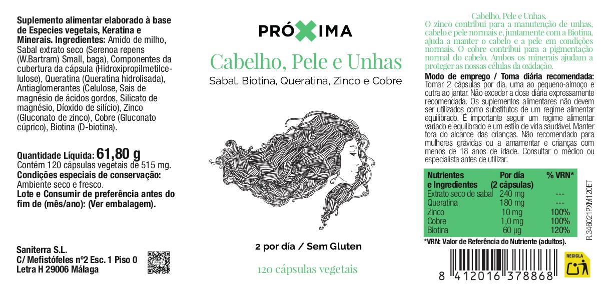 Cabelo, pele, unhas