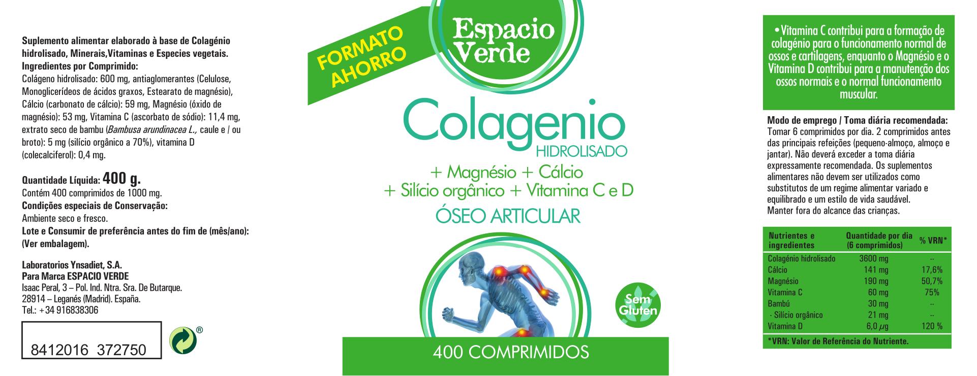 Colagénio hidrolisado.