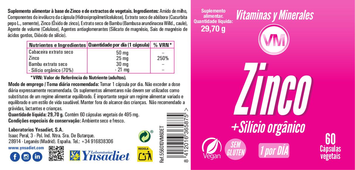Zinco + silício orgânico.