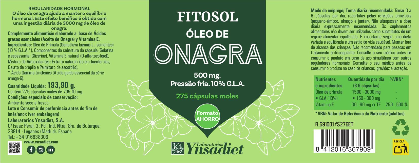 Óleo de onagra.