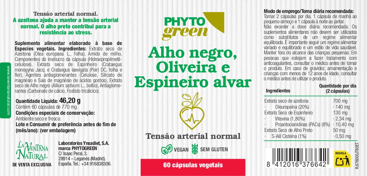 Alho negro, oliveira e espinheiro-branco