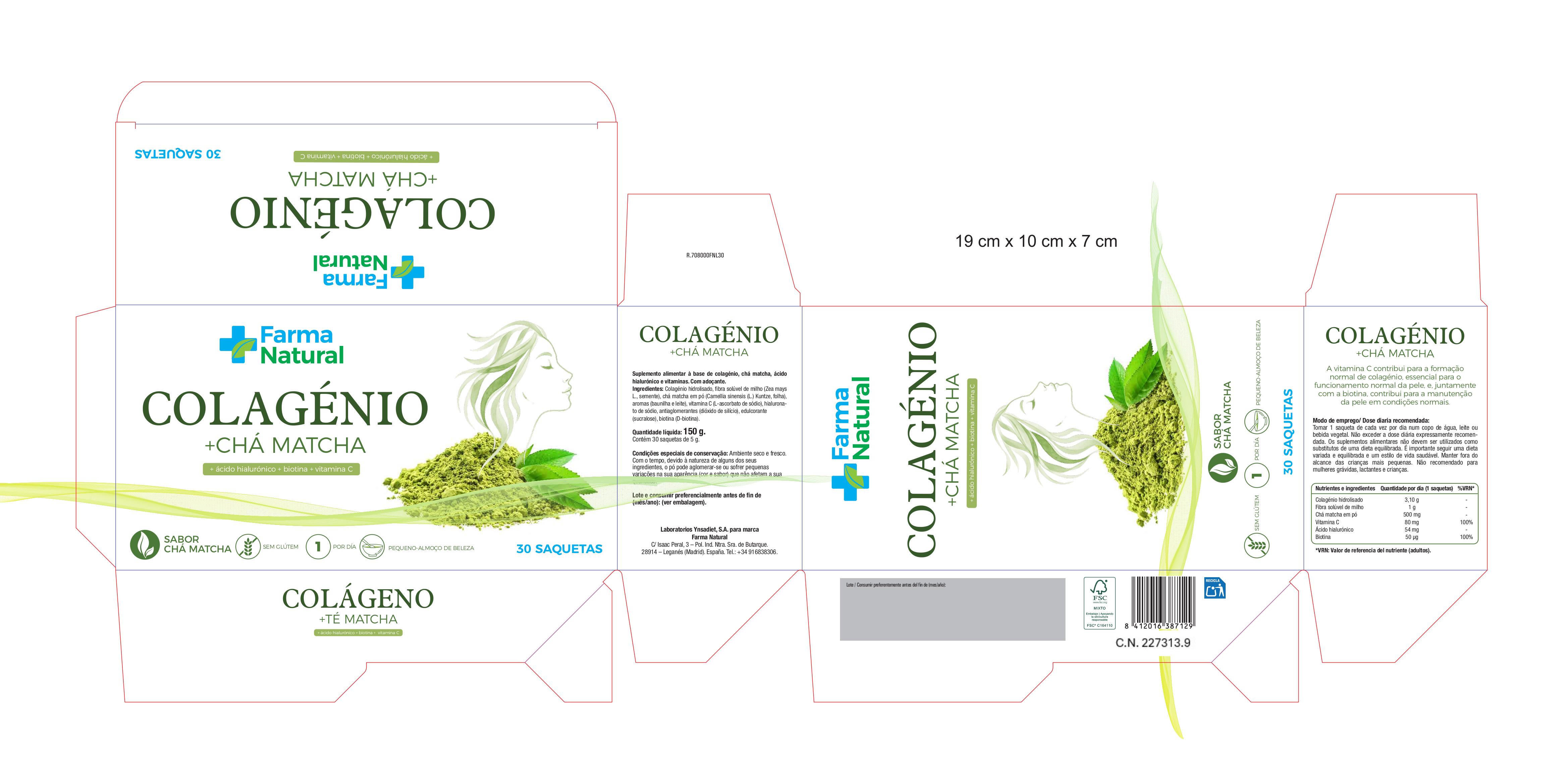 Colagénio com chá matcha
